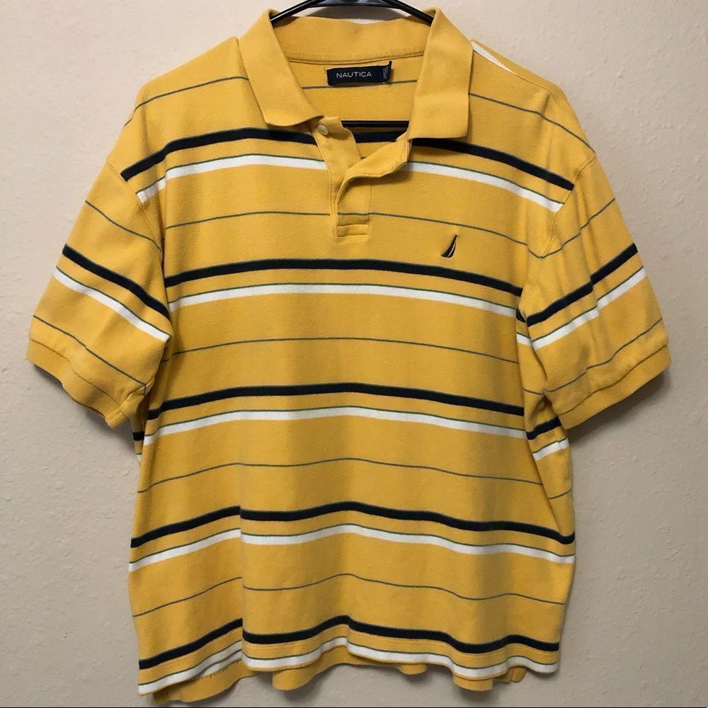 NAUTICA Yellow Stripe Polo
